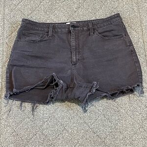 Universal Thread Jean Shorts Womens 14/32 Black Cut Off Vintage Midi Denim